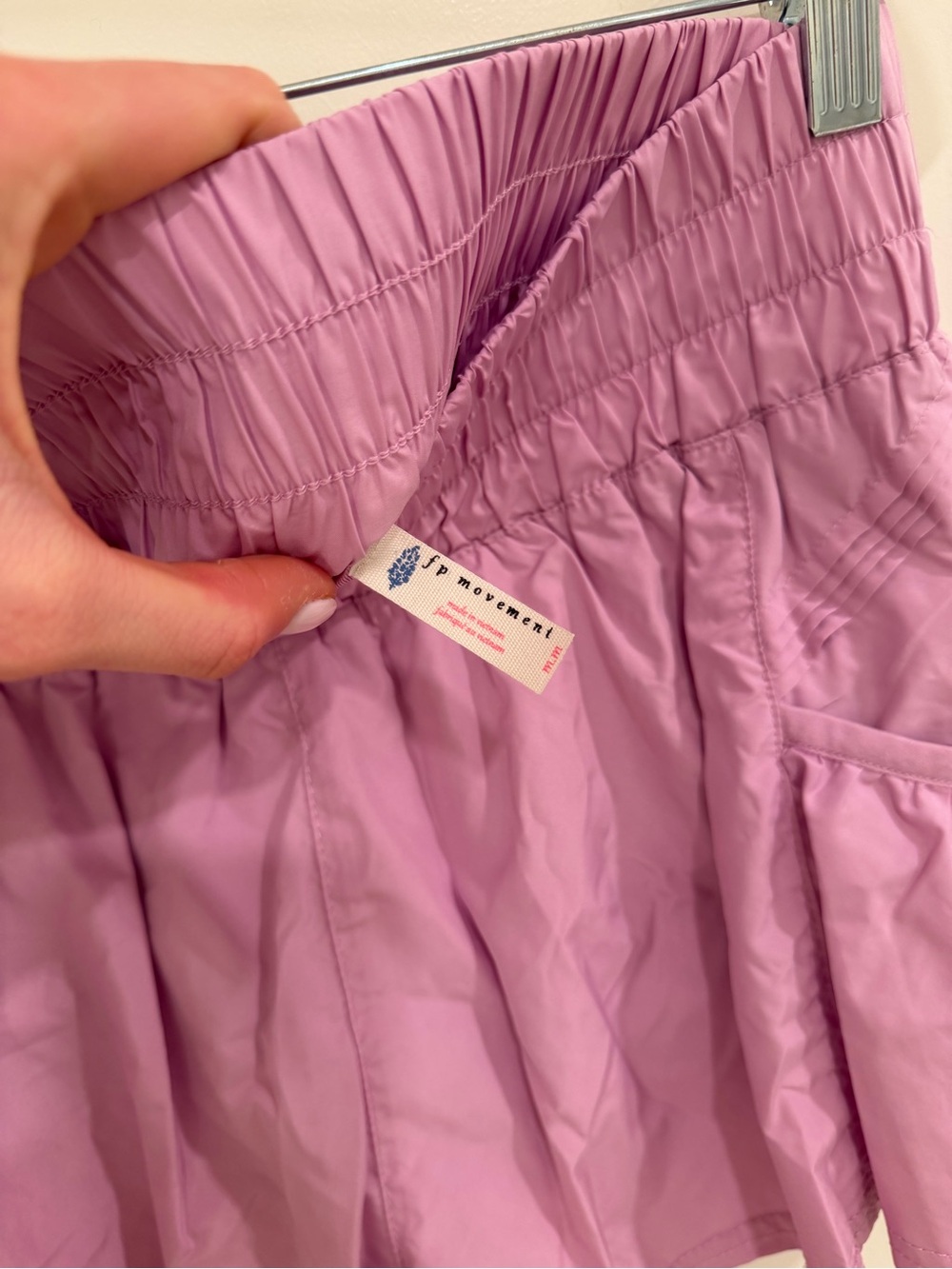 Free People Movement Lavender Ruffle Running Shorts Size M - Picture 3 of 3